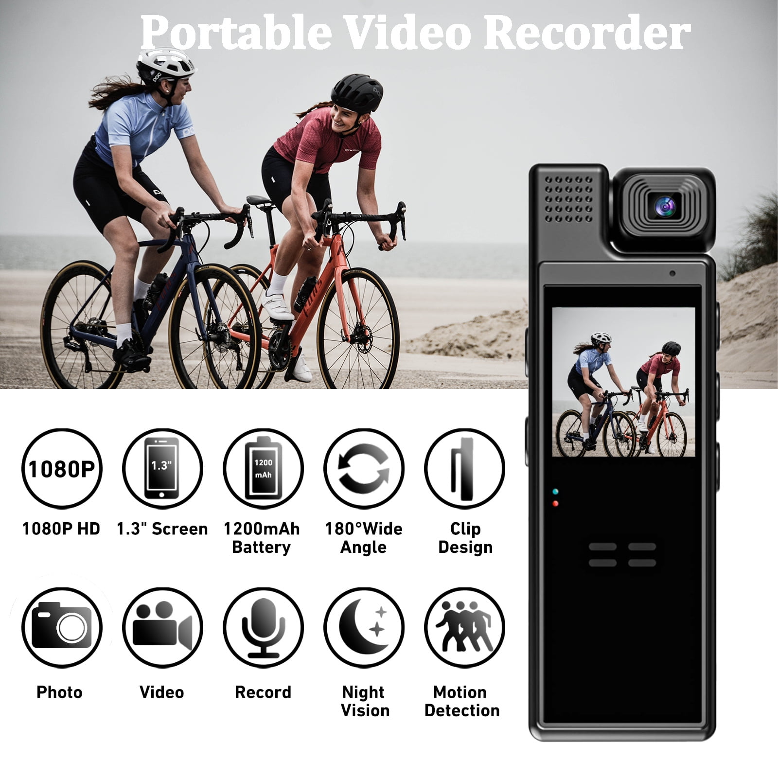 Mini Wifi 1080P Body Camera with Video and Audio Recording, Body Worn Cam Wearable Pocket Recorder with 1.3" Color Screen, 180° Rotatable Lens, Night Vision for Civilians, Police, Law Enforcement