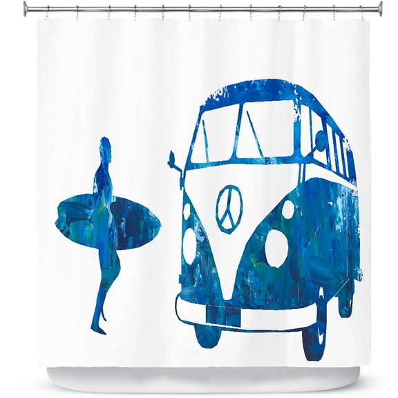 Shower Curtains 70" x 84" from DiaNoche Designs by Markus Bleichner - Surf Bus Blue 1