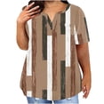 thumbnail image 1 of Fiudx Ofertas Flash Del Día Solo En Línea Blusas de Talla Grande para Mujer, Blusa con Cuello En V, Blusa Informal Holgada de Manga Corta de Verano, 1 of 5