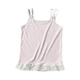 thumbnail image 4 of hengsof Girls Cute Ruffled Sleeveless Double Strap Tank Top, Daily Breathable Soft Layering Undershirt for 3-13 Years, 4 of 8