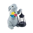 thumbnail image 2 of Estatua de conejo para jardín, escultura animal, adorno de resina, accesorio para fotos con LED, Pascua gris, 2 of 9