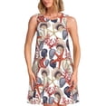 thumbnail image 1 of Fotbe Starfish Shell Vestido de Verano sin Mangas para Mujer – Vestido Midi Línea A, Estilo Camiseta Floral, Vestido Playero Casual y Fluido, 1 of 7