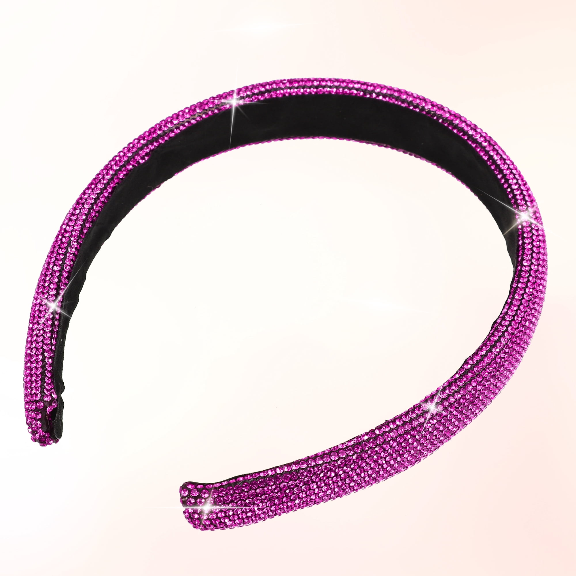 Unique Bargains Simplicity Rhinestone Wide-brimmed Headband Red