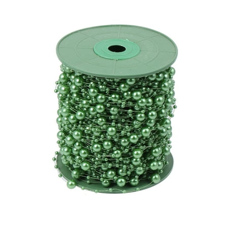 

FRCOLOR 60M in 1 Roll Fishing Line Pearl Strands Artificial Pearls Beads Line Flowers Wrapping Chain Garland String Wedding Bouquet Party Decorations DIY Supply (Dark Green)