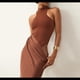 thumbnail image 4 of Vestido de Verano para Mujer, Elegante, Sin Mangas, con Cuello Halter y Ajustado. Color Café L, 4 of 10