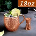 thumbnail image 2 of Moscow Mule Copper Mugs- Set of 2 Plated Stainless Steel Mug 18oz, for Chilled Drinks (2 pcs), 2 of 5