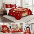 thumbnail image 6 of Twin Quilt Set 68''x86'', Merry Christmas Lightweight Summer Bedspread Coverlet Set with 2 Pillow Shams, Red Winter Xmas Cartoon Deer Snowflake Breathable All Season Quilt Bedding for Dorm/Bedroom, 6 of 9