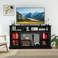 thumbnail image 2 of Gymax TV Stand w/LED Lights & Remote Control Storage Cabinets & Adjustable Shelves Black, 2 of 10