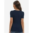 thumbnail image 2 of Women's Slim Fit Short Sleeve Crew Neck T-Shirt - Summer Casual Basic Tee Top, 2 of 4