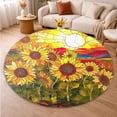 thumbnail image 5 of Circle Area Rug, Sunflowers6 Washable Non-Slip Floor Carpet, Soft Rug for Living Room Bedroom Decor 31 Inch, 5 of 6