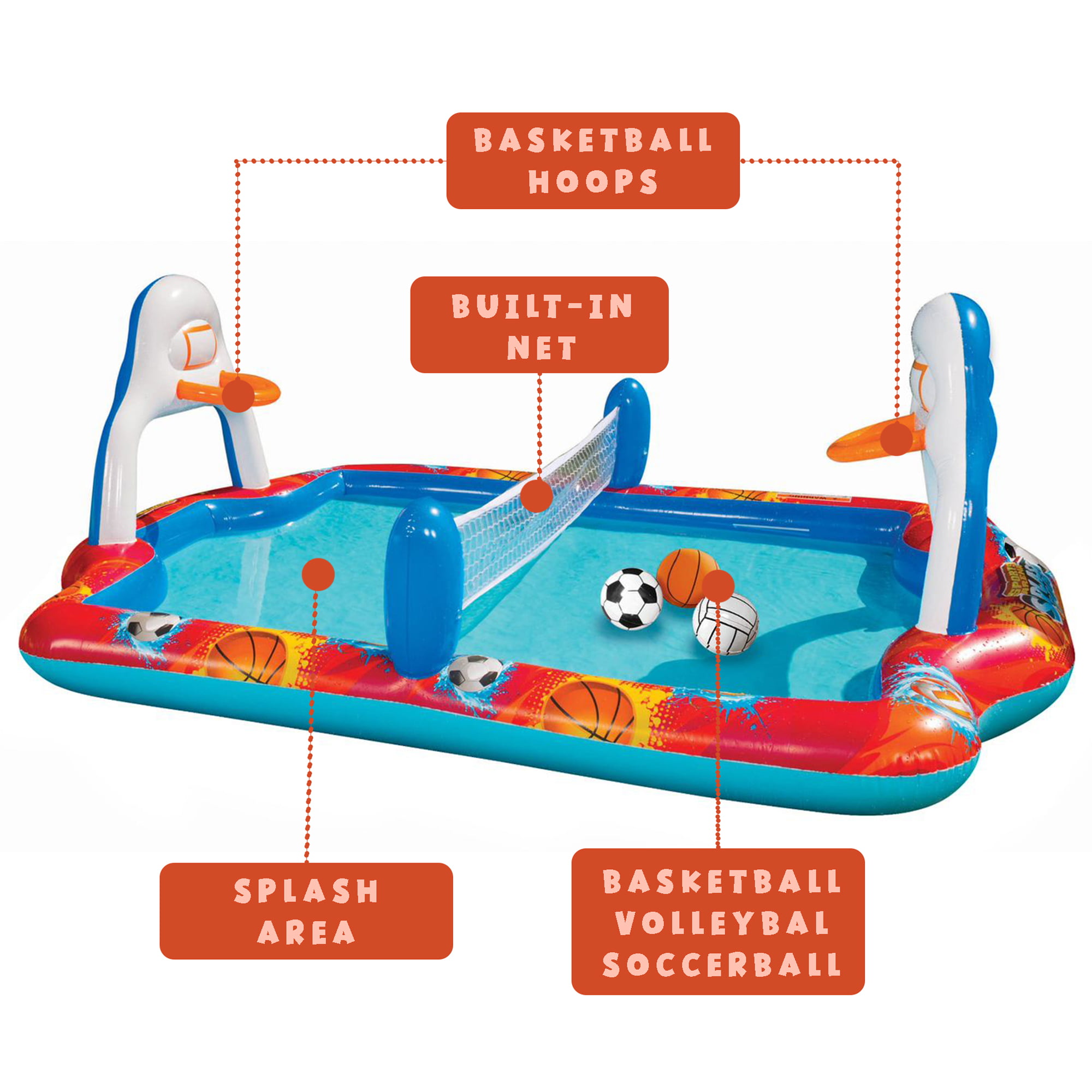 Banzai Sports Arena 4-In-1 Play Center Pool 43537 - Best Buy