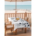 thumbnail image 2 of 54x80 Inch Outdoor Tablecloth with Umbrella Hole Zipper Rectangle Blue Eucalyptus Leaves Rectangular Tablecloths Outside Waterproof Watercolor Summer Leaf Patio Table Cloth Cover for Picnic Party, 2 of 8