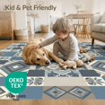 thumbnail image 4 of ODIKA 4'x6' Washable Area Rug Checkered Mirrored Grid Displaying Contemporary Checked Skid for Dorm Room, Small Living Stain Resistant Low Profile, Easy Care, 4 of 7