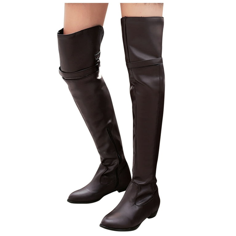 Summer Saving Clearance AXXD Low-Heeled Knee High Boots