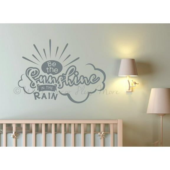 Word Art for Walls School Wall Art Decal Stickers Be Sunshine In The Rain 23x17-Inch Storm Gray