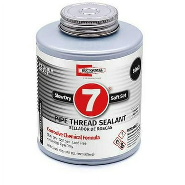 Pipe Thread Sealant 16 fl oz, Brush-Top Can, No. 7, Black, Paste