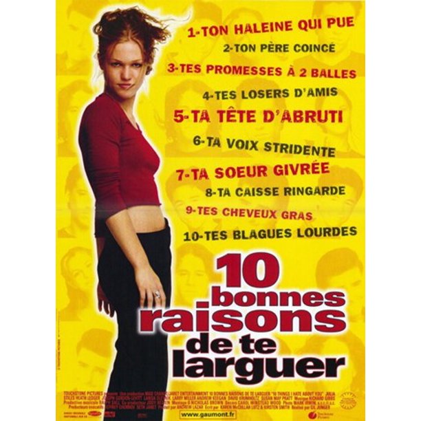 Ten Things I Hate About You French Movie Poster 11 X 17 Walmart Com Walmart Com