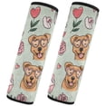 thumbnail image 2 of 2-Pack Seat Belt Covers with Flannel Seatbelt Shoulder Strap Case Adjustable Straps Soft Padding for Car Dog and Letter Envelopes Pattern Small, 2 of 8