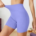 thumbnail image 2 of Tsesme High Waisted Yoga Shorts for Women Elastic Slim Fits Butt Lifting Shorts Legging Comfy Seamless Sport Shorts ,Purples,M, 2 of 8