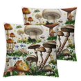 thumbnail image 2 of JRXY Mushroom Throw Pillow Cover Wild Species Farmhouse Cushion Case for Sofa Couch 2pcs White, 2 of 6