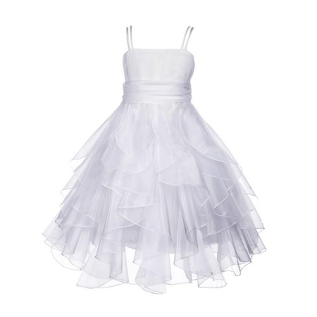 Wedding Dress Cap - Ekidsbridal Organza Ruffled Bodice Flower Girl Dress Bridesmaid Wedding Pageant Toddler Recital Easter Holiday Communion Birthday Baptism Occasions 151S