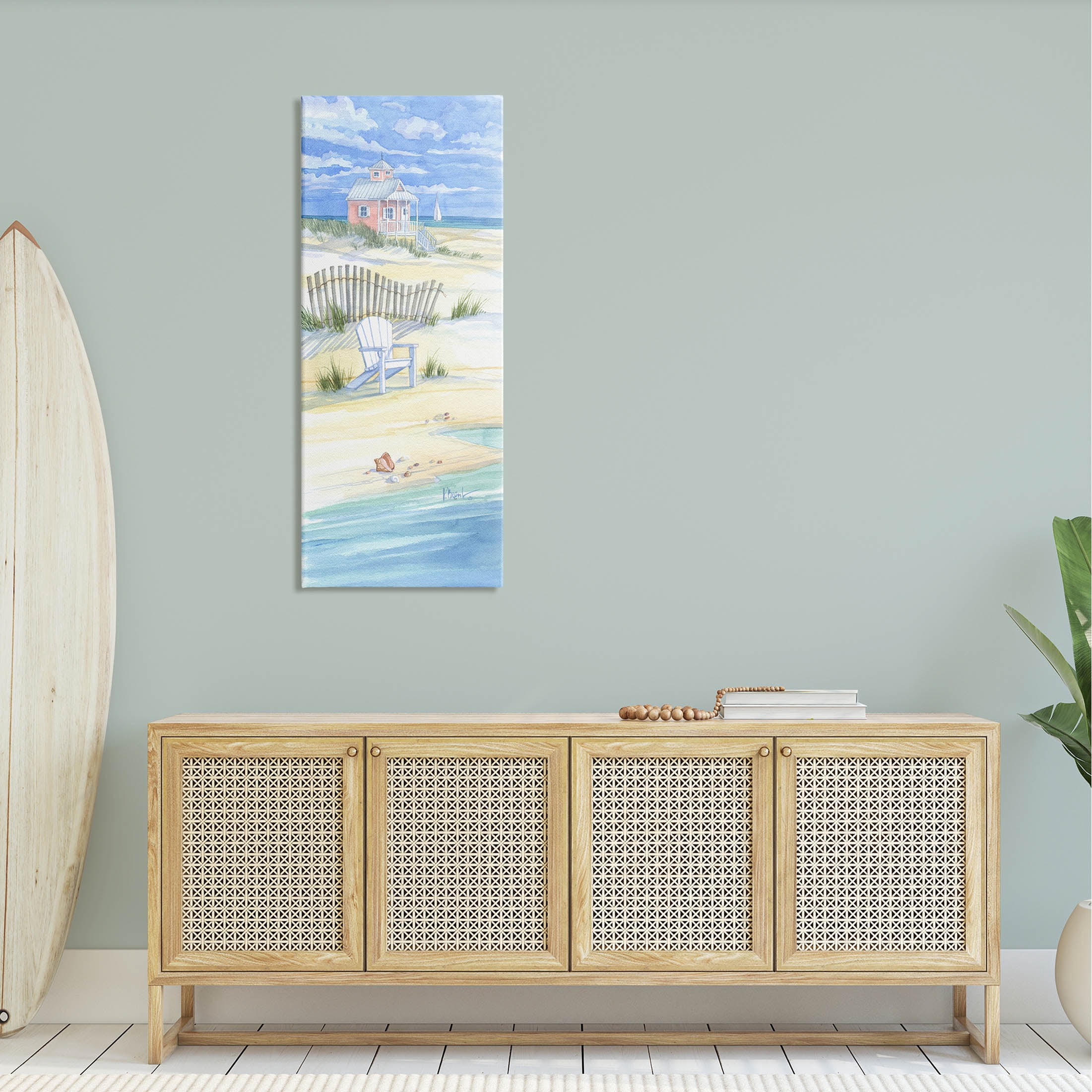 Stupell Industries Beachside Vacation Home Shoreline Painting Gallery Wrapped Canvas Print Wall Art, Design by Paul Brent