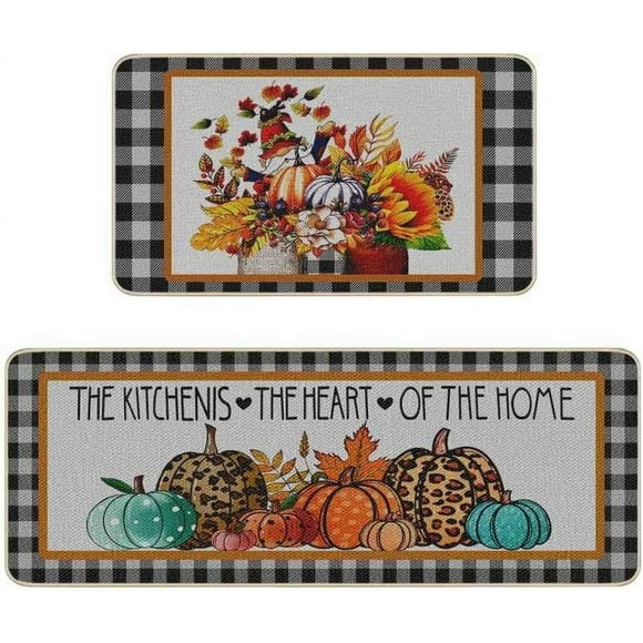 Rooster Kitchen Rug - Kitchen Mat Set of 2, Red Kitchen Rugs Farmhouse Style, Unique Rooster and Chicken Kitchen Decor, Rooster Themed Decorations Stuff Gifts for Kitchen, Kitchen Rugs Rooster Theme