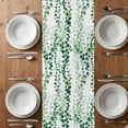 thumbnail image 4 of Table Runner 36 Inches Long for Kitchen Dining, Green Weeping Eucalyptus Dresser Scarf Farmhouse, Dining Table Decorations for Wedding/Parties, Spring Summer Country Leaves 13 x 36 In, 4 of 8