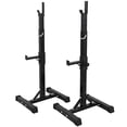 thumbnail image 3 of Smartxchoices Set of 2 Barbell Squat Rack Stand Adjustable Height Solid Steel Bench Presses, Home Garage Gym Portable Dumbbell Racks,Black, 3 of 5