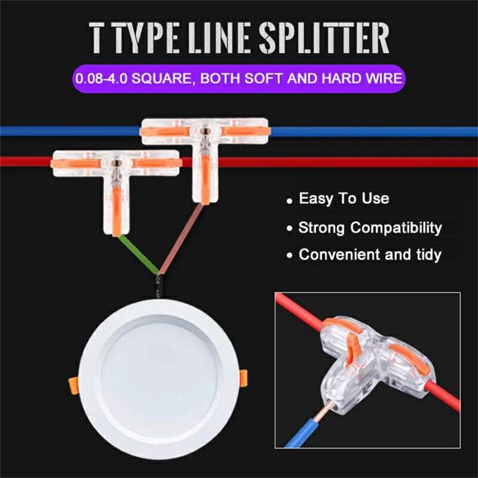 Cadorn T - Type Terminal Block Splitter Connector – Efficient Wire Connection & Splitting Device