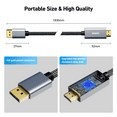 thumbnail image 7 of BENFEI 4K DisplayPort to HDMI 6 Feet Cable[Aluminum Shell, Nylon Braided, Grey] Compatible with HP, ThinkPad, AMD, NVIDIA, Desktop and More, 7 of 7