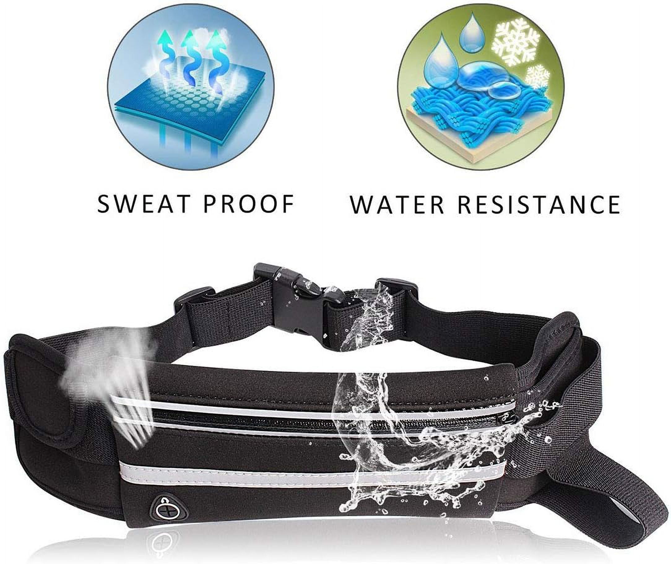 Sports Fanny Pack For Running & Gym - Elastic Waist Bag With Phone Pocket & Water Bottle Holder