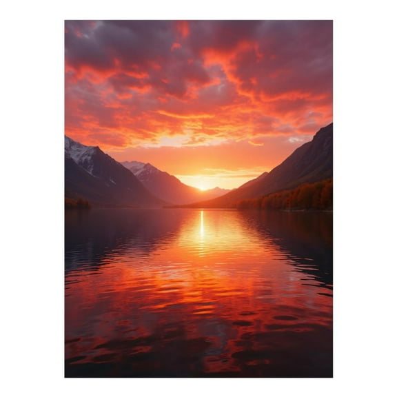 Diamond Art Kit for Adults, Sunset Mountain Lake Reflection Diamond Painting for Adults Beginners, DIY Diamond Art Painting Kits, 5D Diamond Painting Crafts for Home Decor 12x16 Frameless