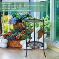 thumbnail image 3 of Plant Stand, 2 Tier Tall Metal Potted Holder Rack Robust Heavy Duty Corner Shelf Rustproof for Balcony Entryway Garden, 3 of 7