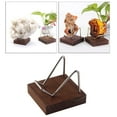 thumbnail image 4 of Esquirla Walnut Base Metal Arm Display Stand For Gemstone Mineral Specimens Geode Crystal Option 4, 4 of 8