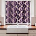 thumbnail image 2 of Ambesonne Geometric Kitchen Curtains, Abstract Style Triangles, 55"x39", Dark Purple Lilac, 2 of 3