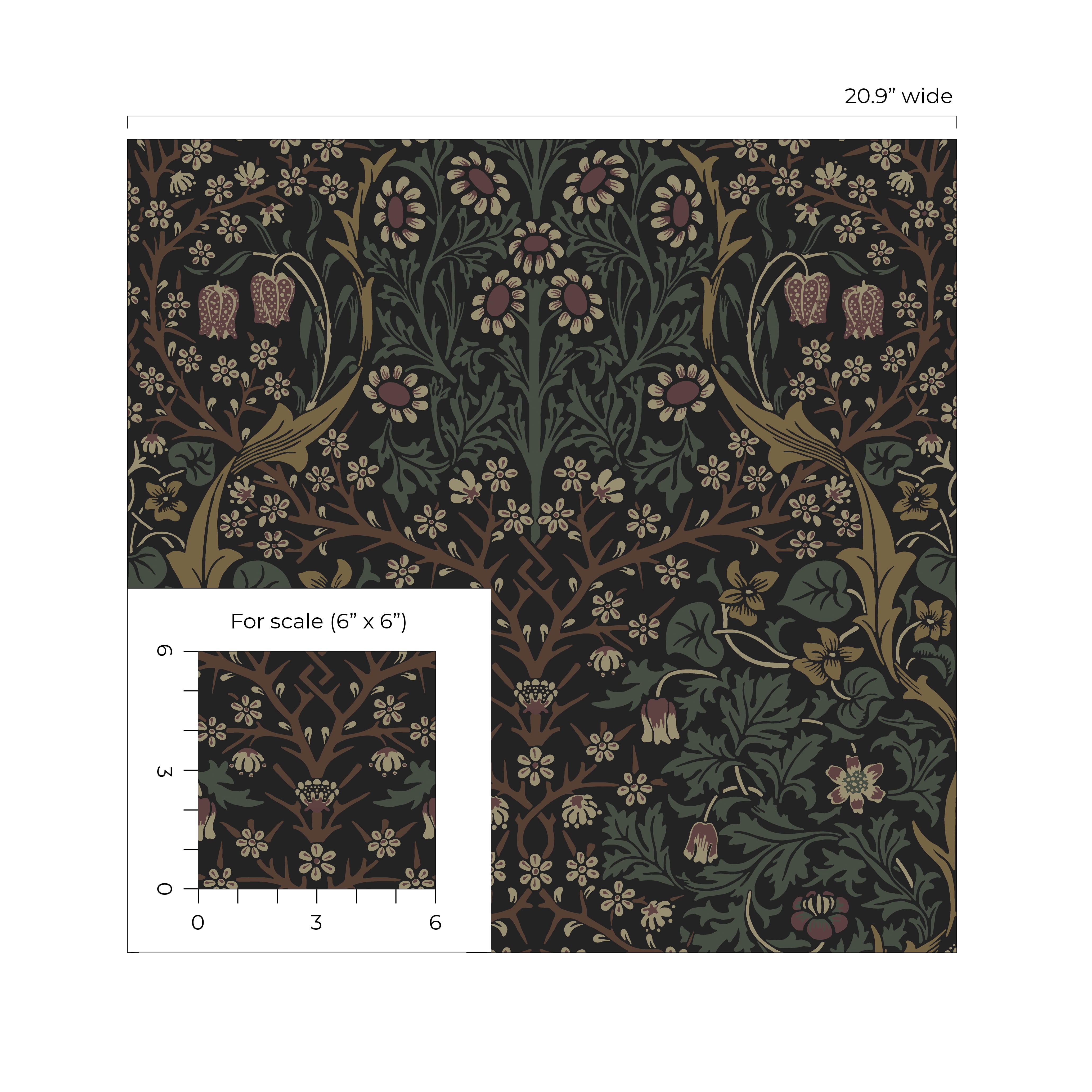 Seabrook Designs Blacksmith & Cliffside Victorian Garden Floral Prepasted Wallpaper - 20.9 in. W x 33 ft. Roll