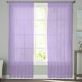 thumbnail image 3 of Purple Semi Sheer Curtains 84 Inch Length 2 Panels Set, Modern Pure Lavender Purple Sheer Kitchen Curtain Privacy Voile Window Curtain for Living Room Bedroom Rod Pocket Drapes, 3 of 7