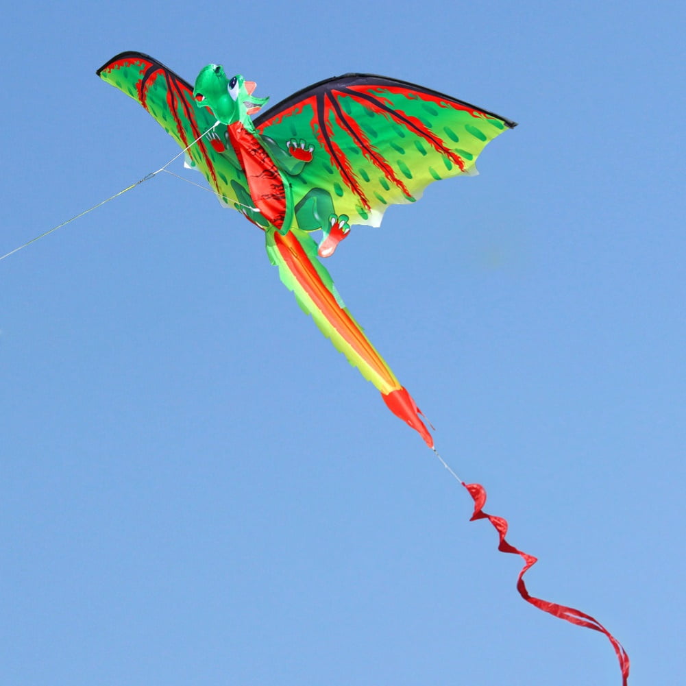 SPRING PARK Kids Cute 3D Dinosaur Kite Flying Game Outdoor Sport Playing Toy Kite with 100m Line