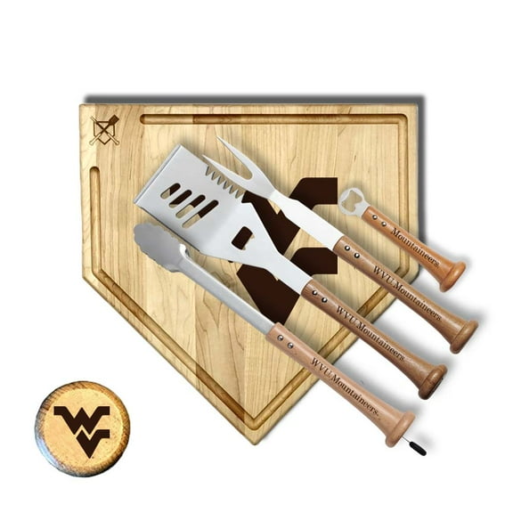 Baseball BBQ West Virginia Mountaineers 17" Trough Grand Slam Combo Set