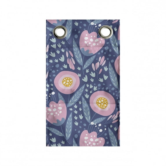 Floral Hanging Pocket Organizer, Dreamy Flowers Blots and Vintage Strokes Petals, Printed Polyester Storage Bag with Pockets, 9" x 27", Rose Dark Lavender