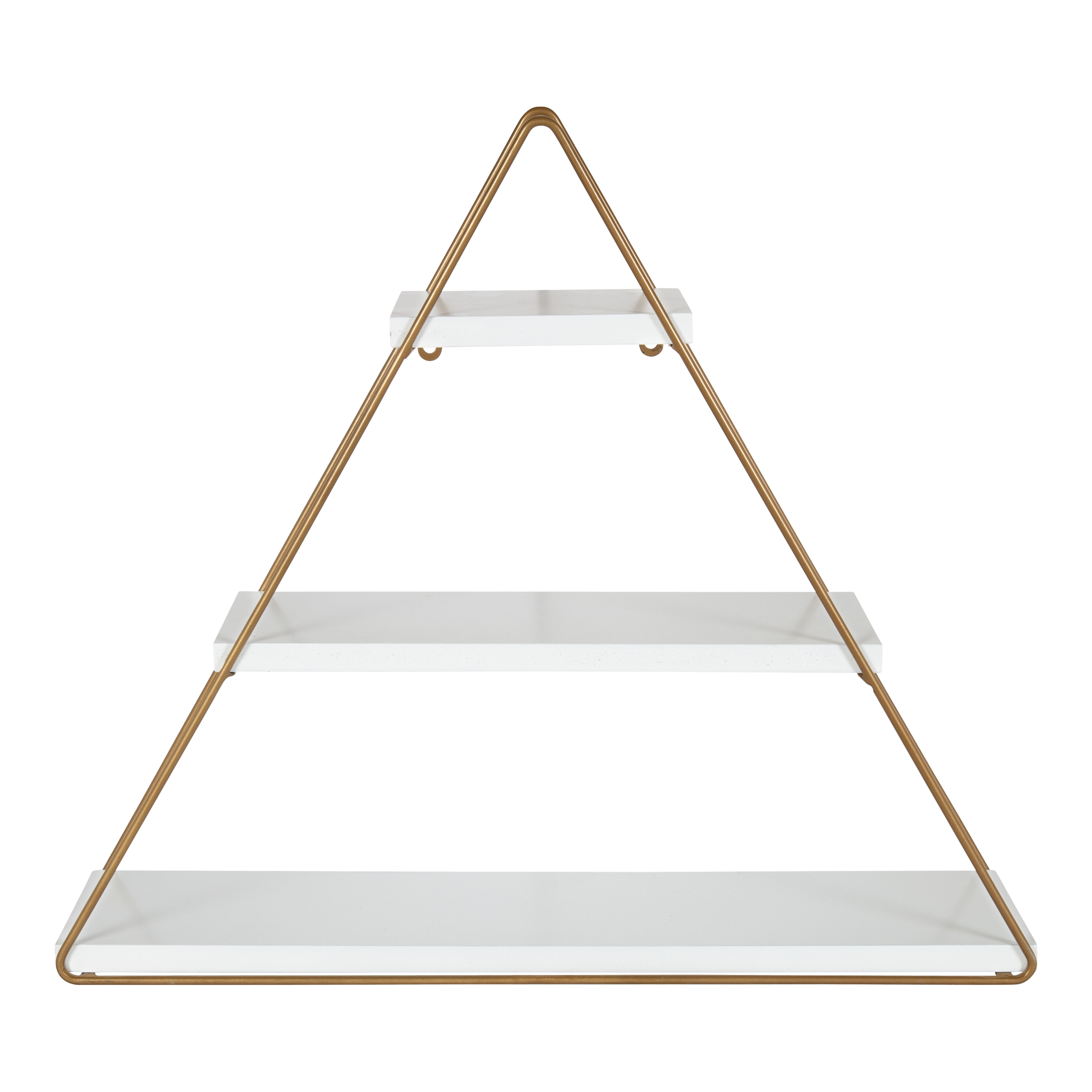 Kate and Laurel Tilde Metal Wall Shelves, 25 x 21, White and Gold, Three-Shelf Wall Organizer - image 5 of 6