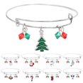 thumbnail image 1 of XWSHYW Brazalete Pulsera de Navidad para Mujeres y Niñas, Día de Acción de Gracias, Papá Noel, Pulsera de Cristal Expandible, Joyería, 1 of 3