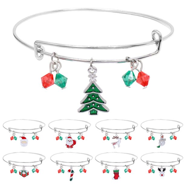 onlyliua Artículos En Liquidación Pulse Navideña para Mujeres y Niñas, Pulsera Expandible Cristal con Diseño de Papá Noel para El Día de Acción de Gracias