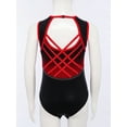 thumbnail image 3 of Kaerm Kids Girls Gymnastics Dance Leotard Shiny Rhinestone Tank Ballet Dancewear Figure Skating Jumpsuit Red 14, 3 of 7
