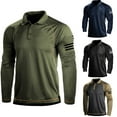 thumbnail image 3 of CENL Mens Casual Long Sleeve Shirt Slim Button Collar Sports T Shirt Muscle Tops Tee, 3 of 9