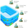thumbnail image 2 of Inflatable Pool for Kids, 59" x 43" x 20" Higher Swimming Pool, Large Pool of PVC, Three Ring Airbag Toddler Pool with Cartoon Pattern, Thickened Kids Pools for Backyard, Garden or Indoor, 2 of 8