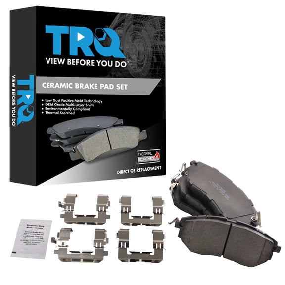 TRQ Front Ceramic Brake Pad Set Fits 06-07 Subaru B9 Tribeca 08-14 Tribeca 14-18 Forester 2.0XT Premium Touring 05-19 Legacy GT 2.5GT 3.0R 3.6R 10-19 Outback 3.6R 15-21 WRX