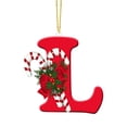 thumbnail image 2 of LQCrafK Christmas 26 Letter Ornaments 2Pc, Red Acrylic Initial Letter Christmas Tree Ornament A to Z, Christmas Stocking Letter Tags Ornament, Xmas Stockings Alphabet Hanging Pendant Gifts Decor, 2 of 2