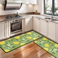 thumbnail image 3 of Kitchen Rugs Sets Of 2,Yellow Lemon Fruit Flowers Green Pattern Anti Fatigue Kitchen Mat Rugs Non Slip Washable,Decorative Kitchen Floor Mats for Kitchen,Sink,Laundry,17"x47"+17"x47", 3 of 5